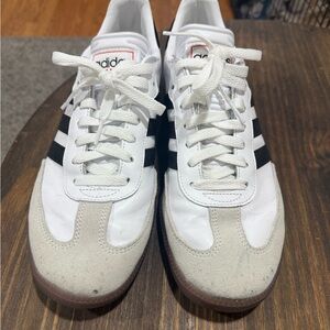 adidas White and Black Samba-style Low Top Sneakers